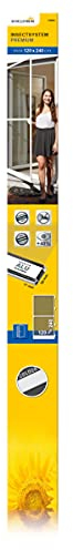 Schellenberg 70064 Fliegengitter Balkontür, Insektenschutz Tür Premium, Aluminium Rahmen, Fiberglas-Gewebe, 120 x 240 cm, Weiß