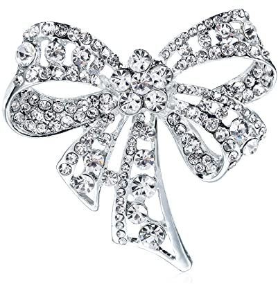 gotyou Diamond Broche, Broche Cristal Diamantes imitación, Broche de Señoras, Broche Diamantes ImitacióN para Damas Vintage, Broche de Bowknot, para Fiestas, Banquetes, Bufanda Decorada