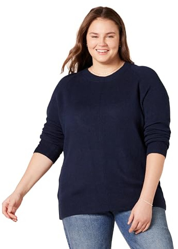Amazon Essentials Maglione girocollo a maniche lunghe morbido al tatto, vestibilità classica, blu navy, L