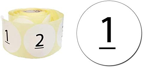 ETICHETTE ADESIVE NUMERATE DA 1-25 + 10 ETICHETTE BIANCHE NEUTRE IN OMAGGIO - DIAMETRO 9,2 CM - CARATTERI MOLTO GRANDI ALTA QUALITA' - MATERIALE ULTRA RESISTENTE, IMPERMEABILE