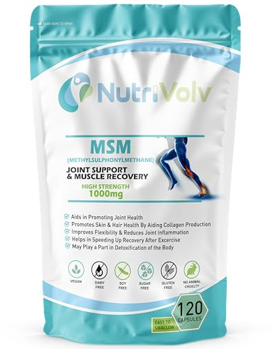 MSM 1000mg (Methylsulphonylmethane) Important Source of Organic Sulfur | Joint Support, Muscle Recovery & Hair Growth | 120 Capsules