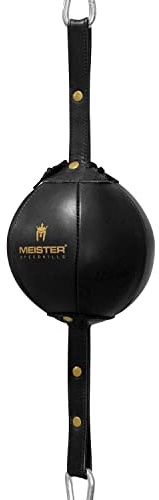Meister SpeedKills - Borsa in pelle a doppia estremità, con elastici e sacca in lattice leggero, misura S, 12,7 cm, colore: Nero