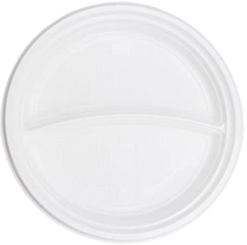 Commerline 500 Stycken 2-fack Plasttallrikar | Återanvändbar Tallrik | Plastbestick | Återanvändbara Tallrikar | Festtallrikar | Plastbordstallrikar | Festset, Plasttallrik