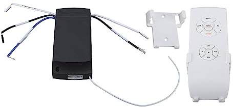 Fockety Kit de Control Remoto Universal para Ventilador de Techo, 3 en 1 Velocidad, Luz y Tiempo Control Remoto Inalámbrico y Receptor para Lámpara de Ventilador de Techo, Controlador