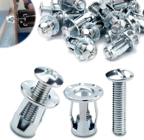 Mbsomnus Hohlraum Metallanker M8x30, 15 Stück Jack Nuts Petal Nuts Expansion Nuts Hohlraumdübel Dünne Befestigungen Hohlwandanker Sortiment Kit Schwerlast für Dünne Wände Hohltüren Eisenblech
