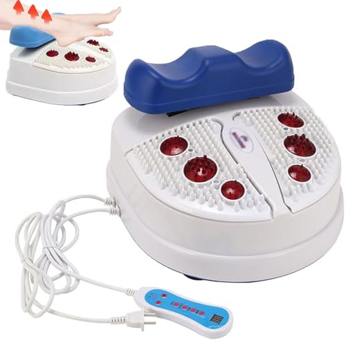Fitness Blood Chi Machine, Foot Massager Machine Foot Physiotherapy Massage, Foot Massager Machine with Comfortable Padded Ankle Cradle,Blue