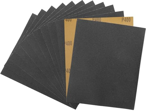 STEBRUAM 230x280mm Papel De Lija,15 Piezas 400 Grano Lija Agua lijado de metales y pulido automotriz Acabado de muebles de madera Lijado