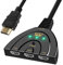 HDMI Splitter 3 in 1 Out, HDMI Verteiler 4K UHD HDR, HDMIs Switch 3 in 1 Out Unterstützt 4K/3D/HDR/1080P, Kompatibel mit PS-5/PS-4/X-box/Blu-Ray/TV Stick/App-le TV/HD-TV, Automatische Umschaltung
