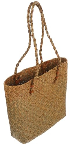 BESPORTBLE Women Straw Bag Large Capacity Rattan Woven Handcrafted Shoulder Tote Casual Braided Handbag for Beach and Summer Use