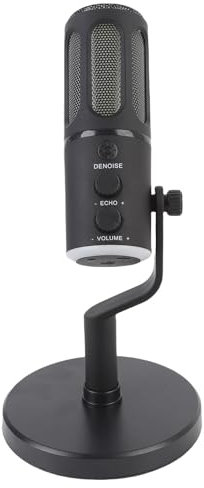 Dynamisk Mikrofon med XLR- och USB -gränssnitt, Kardioid Pickup RGB MIC för Gaming Live Streaming Podcast, Justerbar Metallkantilever, Vindbrusfilter, Lämplig för Röstinspelning