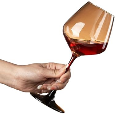 Copa de vino personalizada minimalista para el hogar, tienda de postres, pastel de bayas, vaso alto, varilla roja