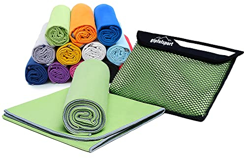 gipfelsport Mikrofaser Handtuch - Microfaser Handtücher Set, Strandtuch, Badetuch I groß, schnelltrocknend I für Sport, Beach, Reise, Outdoor, Camping I leicht, dünn, klein I 50x30cm I Grün