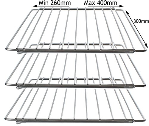 SPARES2GO Universal Adjustable Extendable Small Mini Oven Shelf for Caravan/Motorhome (Pack of 3)