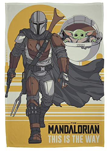 The Mandalorian Fleece Blanket | Star Wars This is the Way Mando Design | Super Soft Blanket | Perfect For Any Bedroom, Polyester, 100 x 150cm