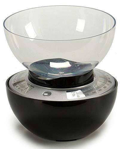 Bilancia da cucina meccanica tradizionale, 2 kg in bianco o nero, per la scuola, colore: nero