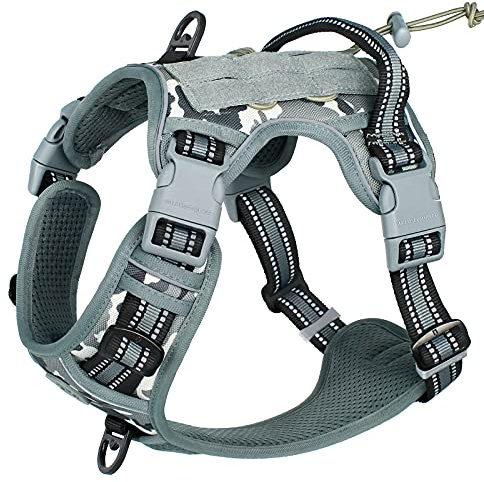 Harnais Tactique Anti-Traction pour Chien - Respirant, Réglable, Facile à Mettre - Pour Moyen et Grand Chien - Gilet Durable Réfléchissant - Matériel Militaire