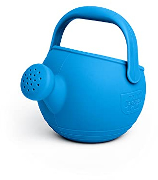 Bigjigs Toys Ocean Blue 100% Silicone Childrens Watering Can - Temperature & Stain-Resistant Watering Can Kids, Easy Grip Handle, Sustainable Silicone Toys, Ideal Outdoor Toys & Beach Toys