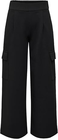 JdY Jacqueline de Yong JDYGEGGO Pantalon Cargo pour Femme - Culotte élégante - Taille Haute, Noir, XS / 32L