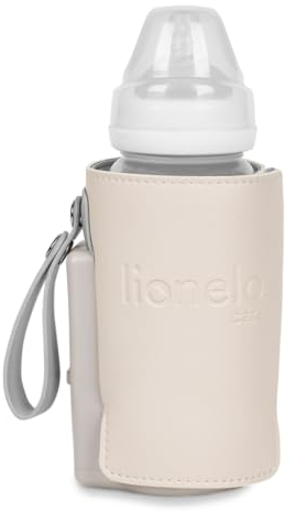LIONELO Thermup Go Plus Tragbarer Babyflaschenwärmer, hält Flüssigkeiten warm, 5 Betriebstemperaturen von 38 bis 500 C, USB-Aufladung, 8 Stunden Betrieb, leises LCD-Display