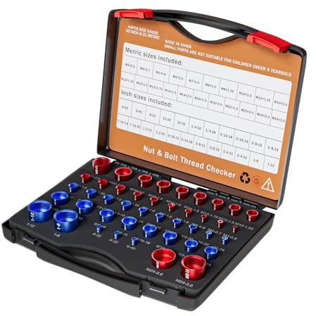 Wondgo Nut & Bolt Thread Checker - 44PCS Independent Assembly Size Checker, Practical Identibolt Thread Gauge Set for Freely Checking Screws