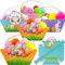 KEELYY 12pcs Cesta de Pascua para Niños, Cestas de Pascua para Manualidades de Papel, Cesta de Pascua Creativa, Cesta de Pascua para Rellenar, Decoración de Pascua