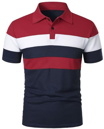 HOTIAN Polo de manga corta para hombre, talla grande, camiseta ligera de verano, transpirable, polo básico, camisa de negocios y tiempo libre, manga corta, L