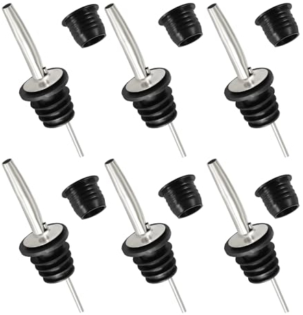 12pcs Liquor Pour Spout & Adapters, Bottle Pourers for Alcohol Speed Spouts Stainless Steel Freeflow Olive Oil Spout Spirit Pourers for Alcohol Wine Syrup Vinegar Bar Home Large Neck Bottles