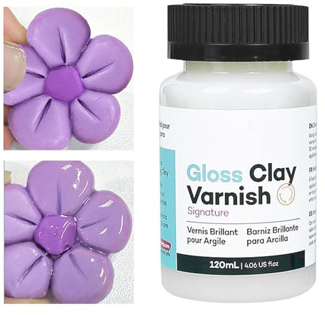 Air Dry Clay Glaze, 120ml Gloss Varnish for PolymerClay and Air Dry Clay, Clay Varnish for Air Drying Clay, Waterproof Colourless Clay Glaze with Glossy Effect for Pottery Acrylic Paint