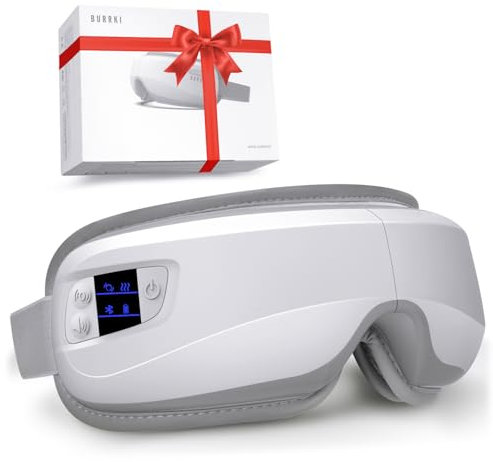 Augenmassagegerät mit Wärme & Bluetooth Musik, Geburtstagsgeschenke für Papa Mama Männer Frauen, Beheizte Augenmaske für Migräne-Linderung, Verringerung der Belastung, Linderung von Kopfschmerzen und