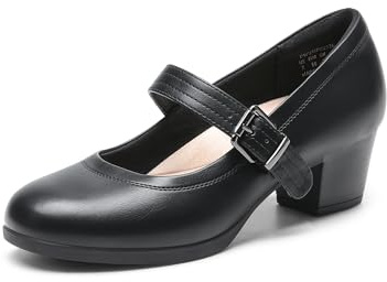 DREAM PAIRS Escarpins Femme à Petit Talon Chaussures Mary Janes pour Femmes Confortables et Légères,Size 37,Noir,DWUMPU2538