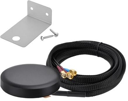 Superbat GPS+Dual-LTE kombiantenn | MIMO 4G LTE omniförstärkning | väggmontering 3 anslutningar | 3 m avskärmad kabel | för fordonsspårning/industri-IoT