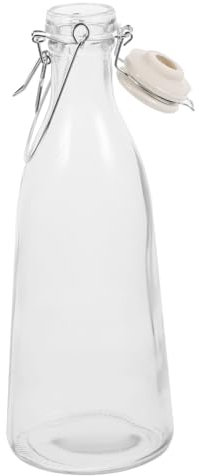 ULTECHNOVO Botella de Vidrio 1000Ml con Hebilla Botella Práctica para Bebidas Recipiente de Sellado Diseño Reutilizable para y Picnic 1pieza