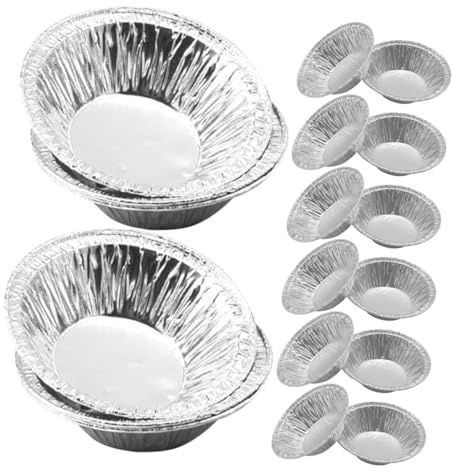 VERDANVERSE 500 Piezas Mini Tart Pans de Aluminio para Hornear Moldes Desechables Redondos para Tartaletas Pequeñas Resistentes al Horno Ahorro de Espacio para Cocina Cafés y Restaurantes