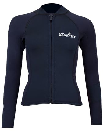 Two Bare Feet Women's Harmony 3mm Neoprene Wetsuit Jacket – Front Zip Thermal Surf Top for Swimming, Paddleboarding & Watersports