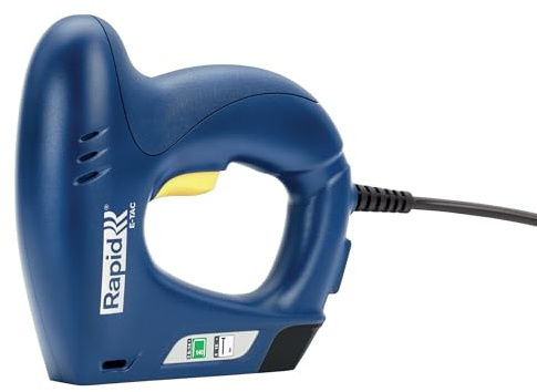 Rapid E-Tac Elektrotacker & Nagler für Holz, Polsterung & Heimwerkerarbeiten - Leichtes, ergonomisches Design mit Sicherheitskontakt, für 6-14mm Klammern & 15mm Nägel