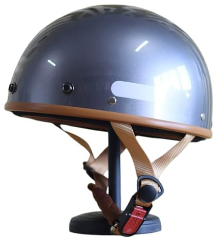 Casco Aperto A Mezza Faccia, Omologato ECE, Stile Retrò Per Uomo E Donna, Casco Da Moto A Mezza Calotta Per Cruiser E Ciclomotori, Universale Per Tutte Le Stagioni. 3,S(53-55CM)
