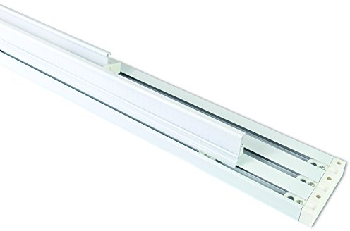 Rapid Teck® Aluminium Gardinenschiene 150cm Länge Flächenvorhang Schiene 3-läufig für Schiebevorhang