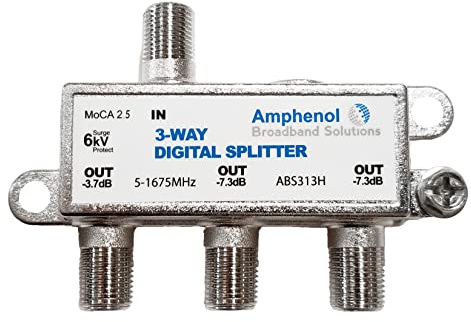 Amphenol 3-Way Digital Coaxial Splitter MoCA 2.5 ABS313H
