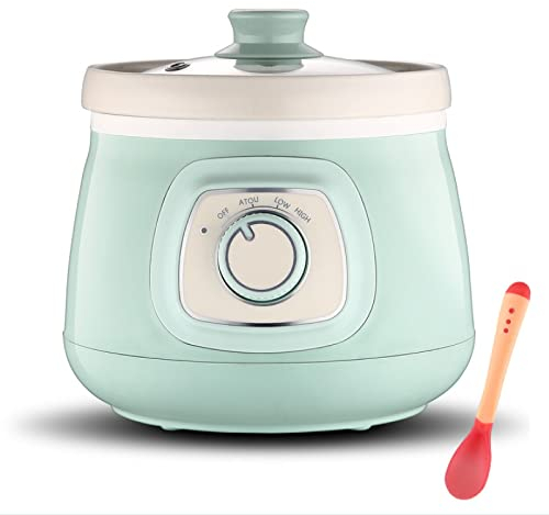 HMTE Digital Slow Cooker 1.5 L Ceramic Liner Stew Pot, Household Smart Electric Cooker Cooker with 10 H Reservation Function And 6 Cooking Settings,Manual+Style (Manual+Style)