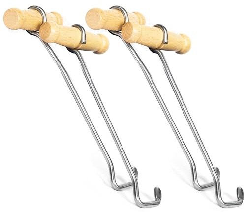 HOUNDSBAY 2 Pack Cowboy Boot Hooks - Boot Puller with Long Handles for Men and Women