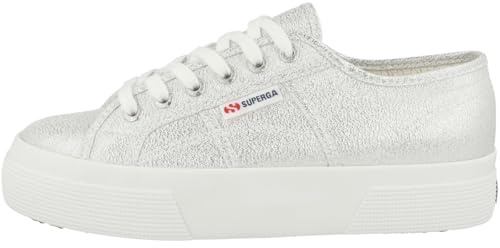 SUPERGA Unisex 2740 Plattform Klingen Oxford-Schuh, Grau Silber, 39 EU