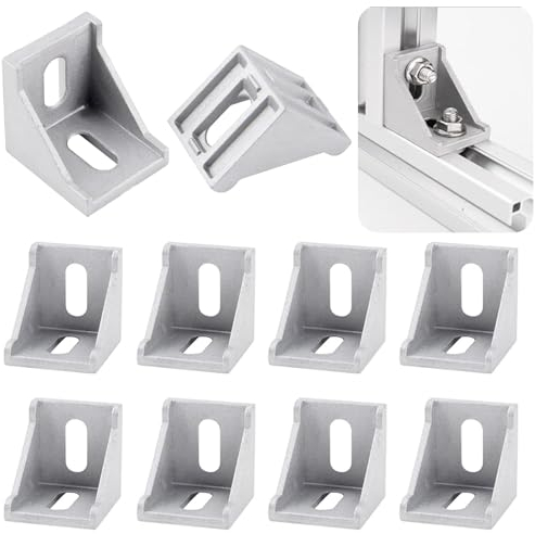 10 Stück Winkelverbinder 30x30 Aluprofil l Eckwinkel, 90 Grad Alu Winkel Edelstahl Befestigungsmaterial Winkel Stable Eckverbinder Anti-Rost Rechtwinklig für 30*30 Alu Profil 3D-Drucker