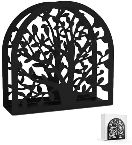 Serviettenhalter,Serviettenspender,Edelstahl, Blattmotiv, Geeignet Für Die Dekoration Von Küche, Restaurant Und Bar, Schwarz