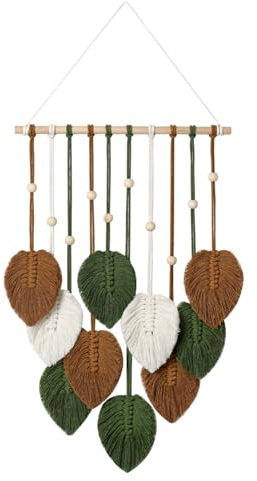 Betylifoy makramé vägghängande boho väggdekor böhmiskt hantverk vävda blad väggkonst dekor gobeläng boho chic hängande heminredning för sovrum vardagsrum kontor hall