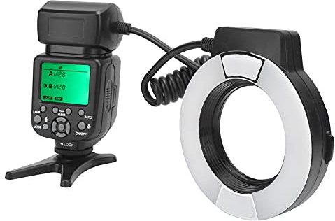 Blixtring, Makro Ring Blixt TTL Ring Form Makro Blixt Kamera Ficklampa Autofokus med Adapter Ring Passar för D7100 D7000 D5200 D5000 D3200 D3100 D90 D300S D600