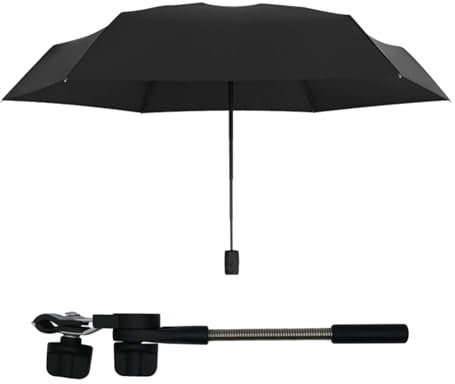 Gdiojnfg Wheelchair Umbrella with Clamp, Umbrella for Pram, Clip Chair Umbrella, Clamp- 360° Adjustable Stroller Sun Shade, Pushchair Sun Parasol UPF 50+ Chair Umbrella Clip- for Beach Chair