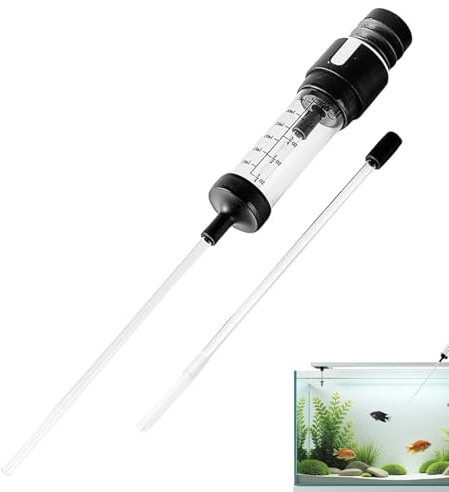 Aspirateur pour Nettoyage d'Aquarium | Aspirateur d'eau pour Aquarium - Pompe Manuelle avec Tuyau pour Filtre et Élimination des Déchets pour Bassin, Récif et Eau Salée