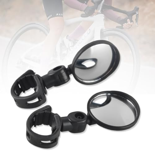 KEWUF 2 Pcs Retrovisores de bicicleta, bicicleta de gran angular giratorios de 360°, ajustables, espejos de bicicleta de resina de nailon HD para manillar de 15 a 35 mm, accesorios