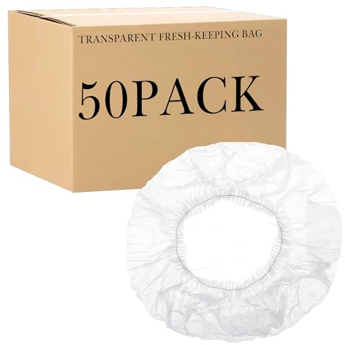 Linkidea 50 Pack Disposable Kitchen Appliance Covers, Clear Elastic Dust Covers for Air Fryer, Oven, Rice Cooker, Blender, Fan, Small Appliance Storage (Transparent)