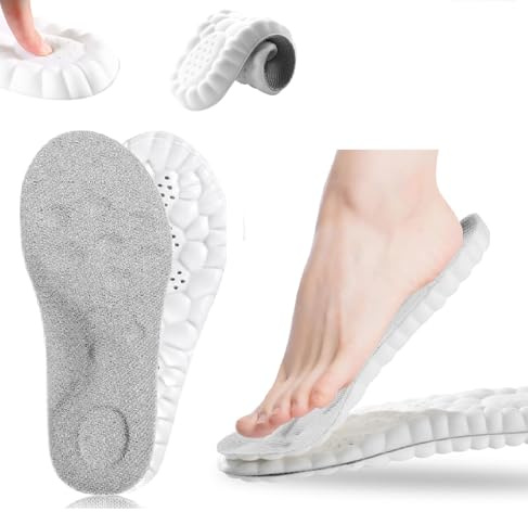 WOKICOR Solette Scarpe Memory Foam Uomo Donna, Solette Ortopediche Ammortizzanti Traspiranti Anti-Odore, Soletta Ritagliabile Universale per Sport, Scarpe Antinfortunistiche (Grigio, 37-38)